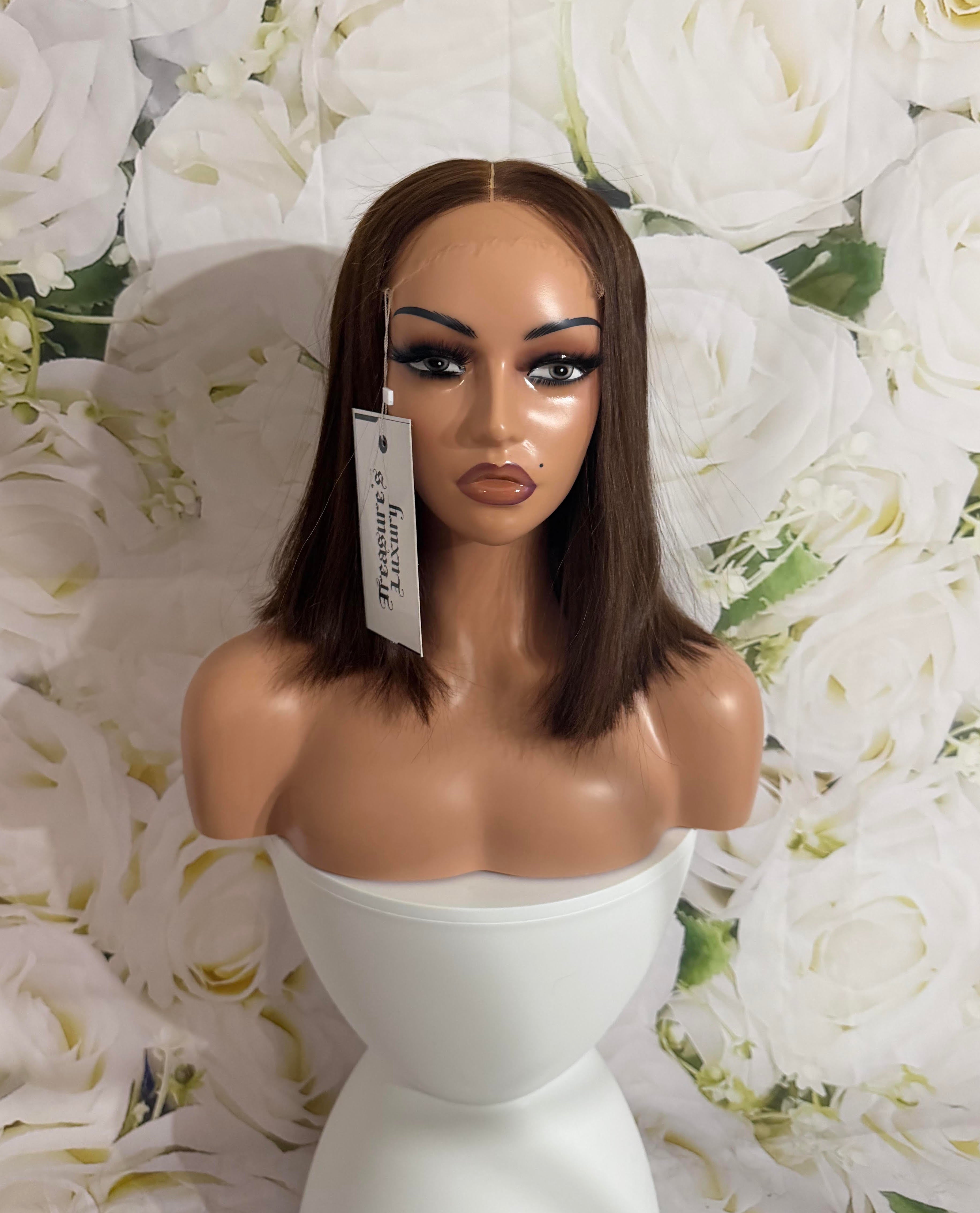 12" Deep Chocolate HD Lace Closure Wig - 100% Virgin Human Hair